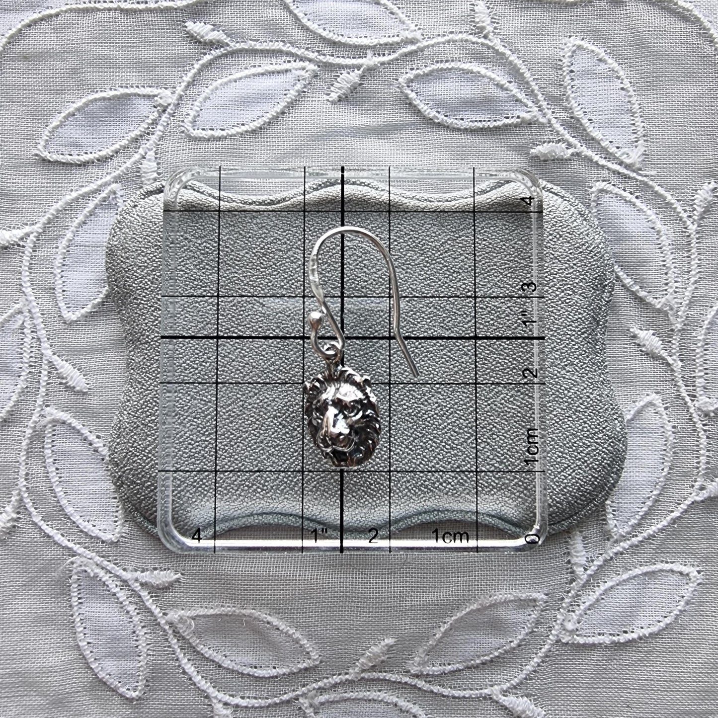 Hooks - Sterling Silver Lion Head Drops Hook Earrings