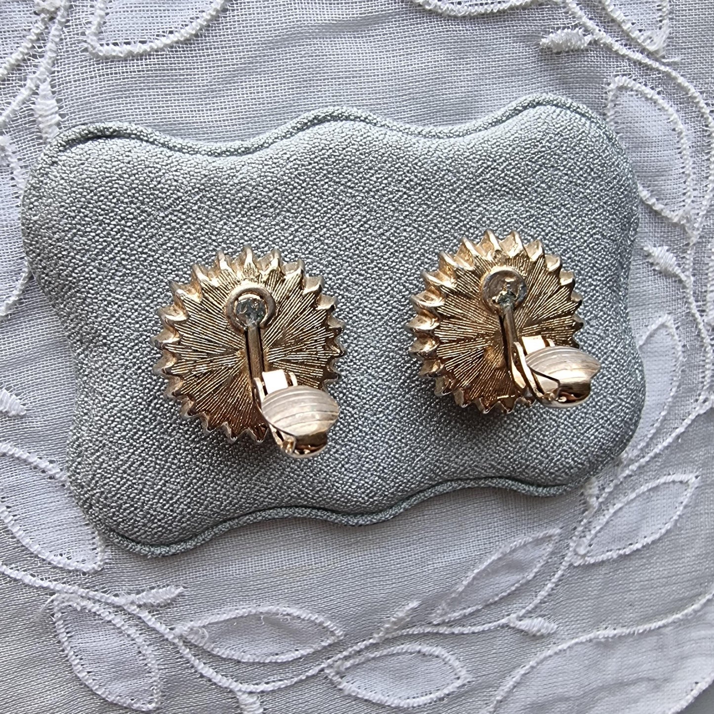 Clip on - Round Pearl and Crystals Clip on Earrings