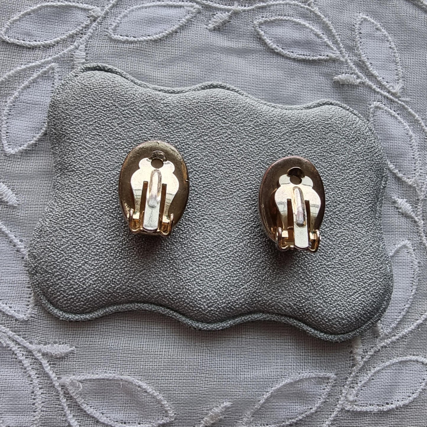 Clip on - Purple Cats Eye Cabochon Clip on Earrings