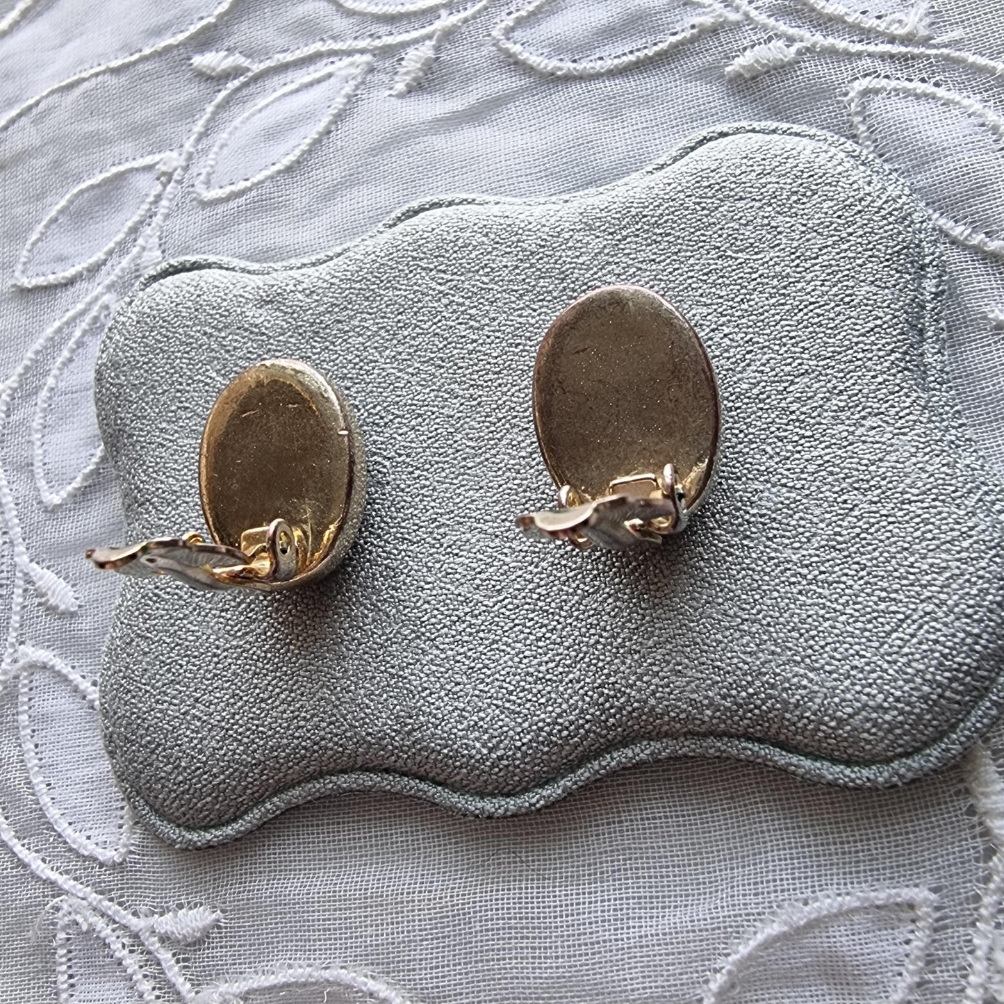 Clip on - Purple Cats Eye Cabochon Clip on Earrings