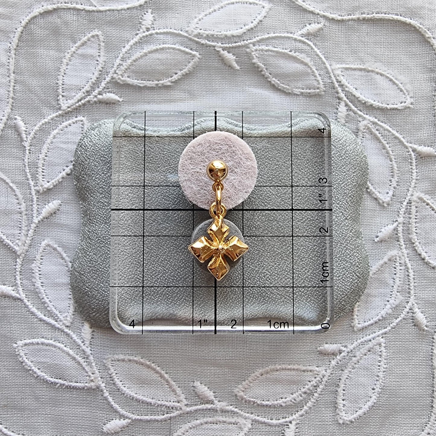 Posts - Gold Maltese Cross Drop Earrings