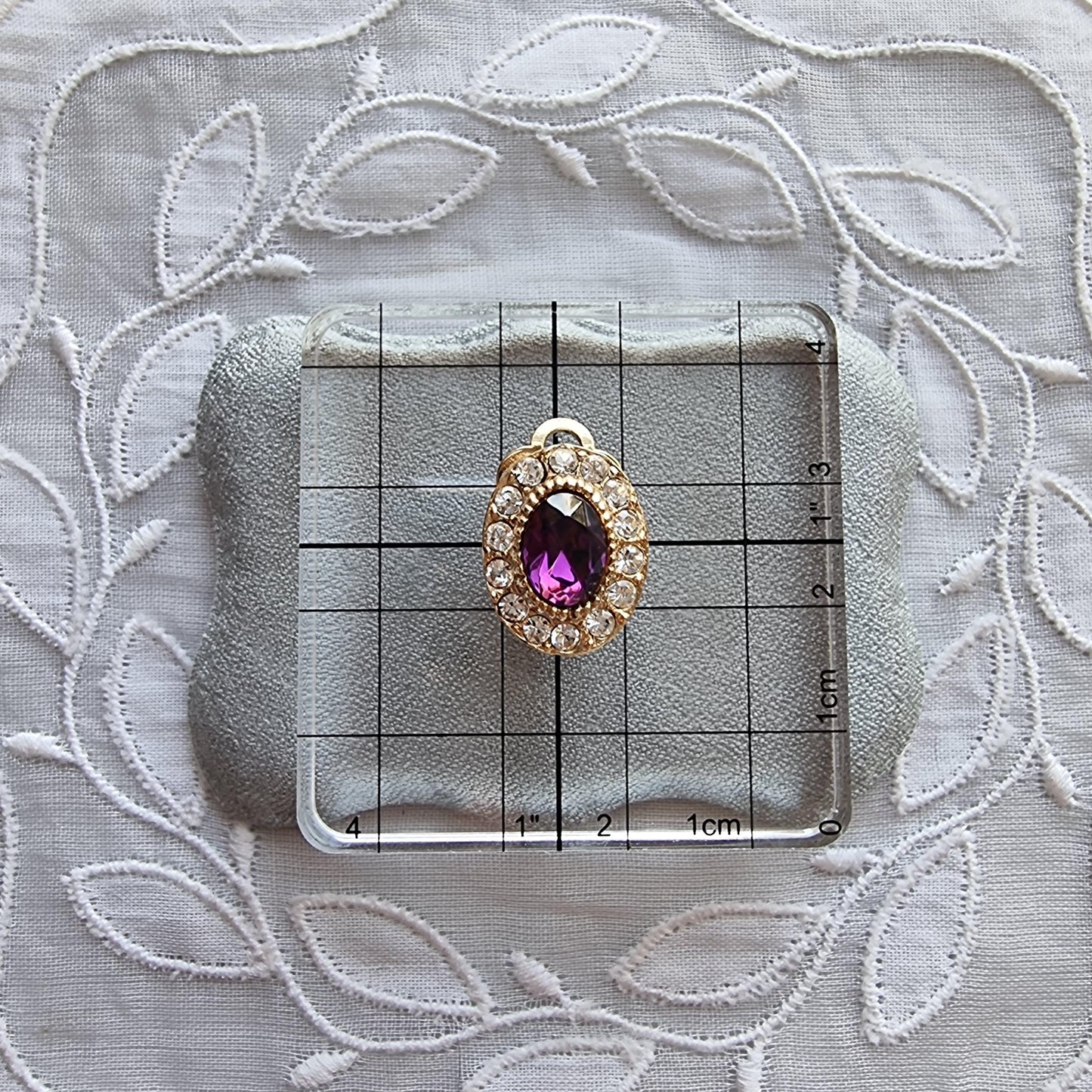 Clip on - Purple and Clear Crystals Clip On Earrings