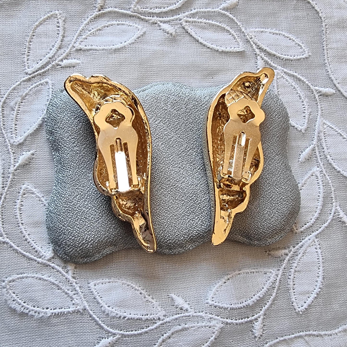 Clip on - Gold Abstract Wing Clip on Earrings
