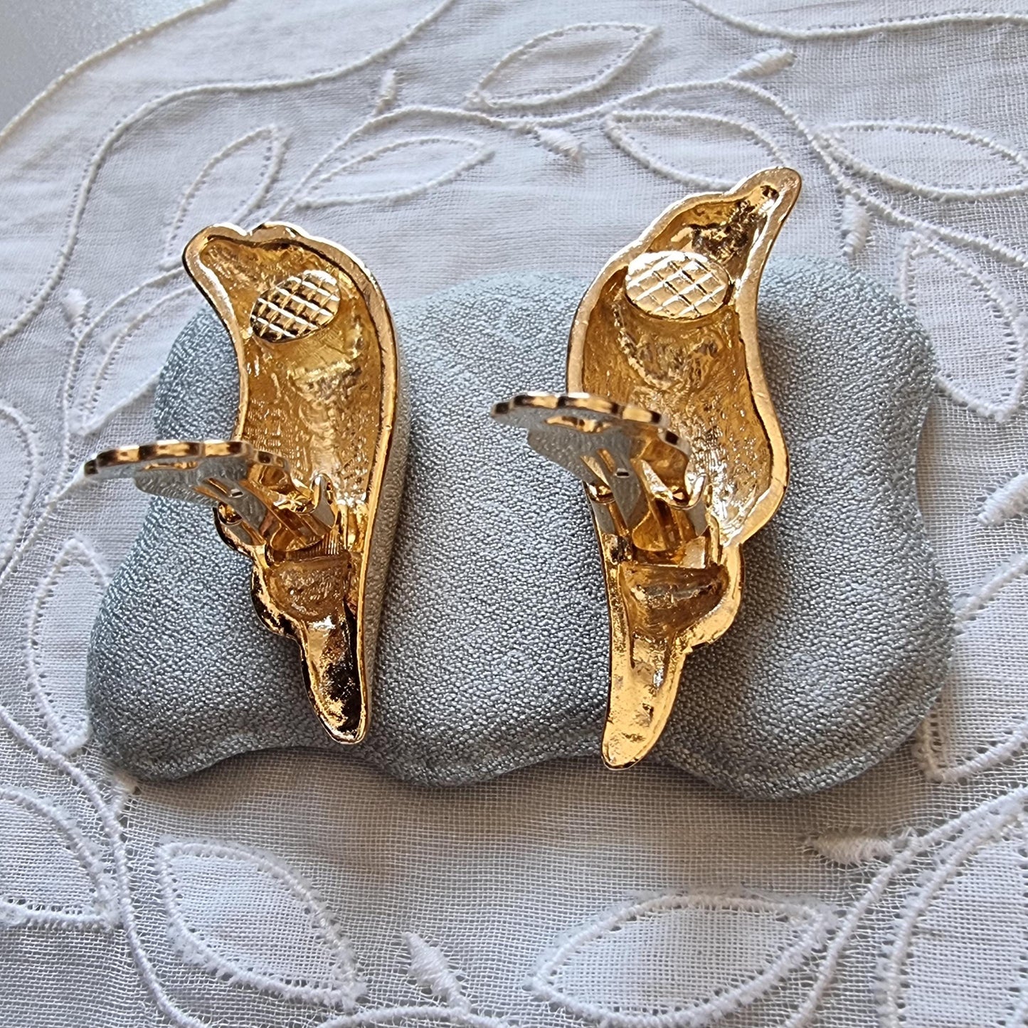 Clip on - Gold Abstract Wing Clip on Earrings