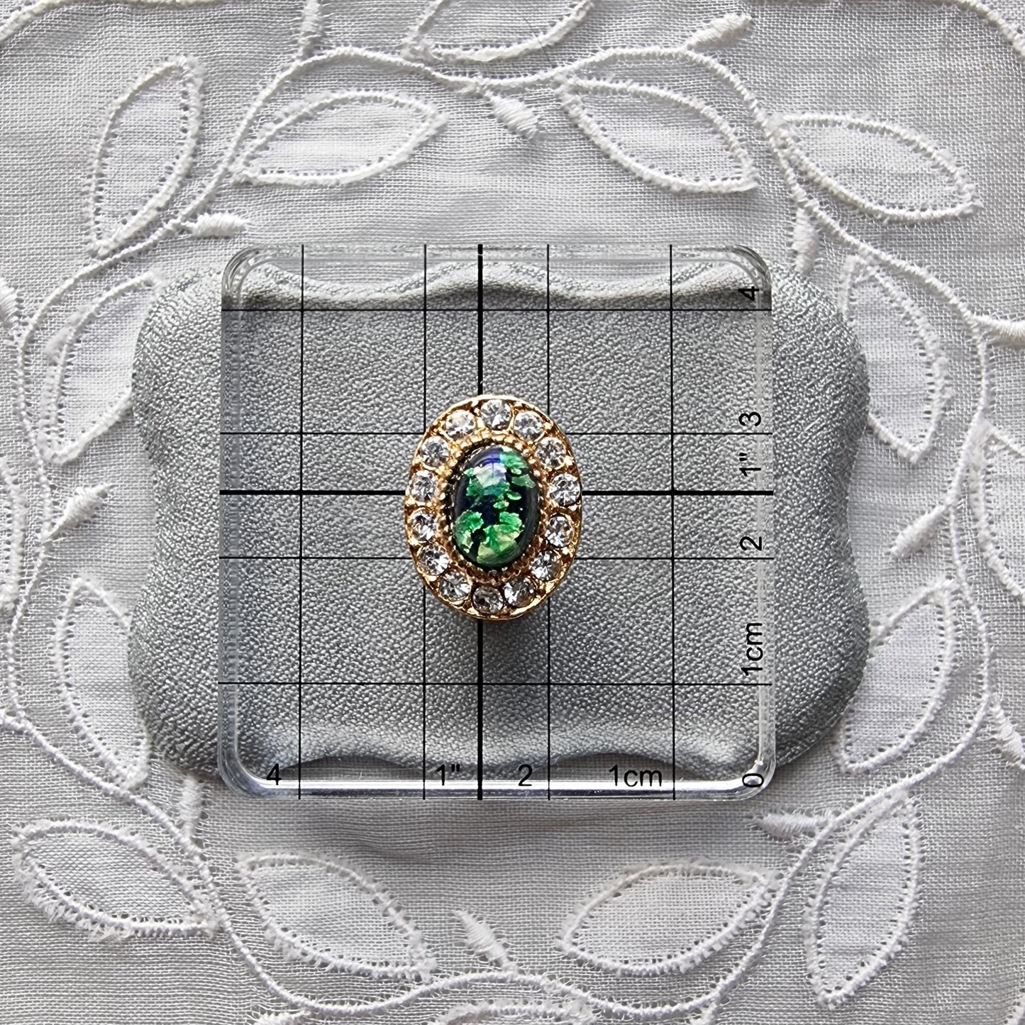 Posts - Fire Opal Crystal Halo Stud Earrings