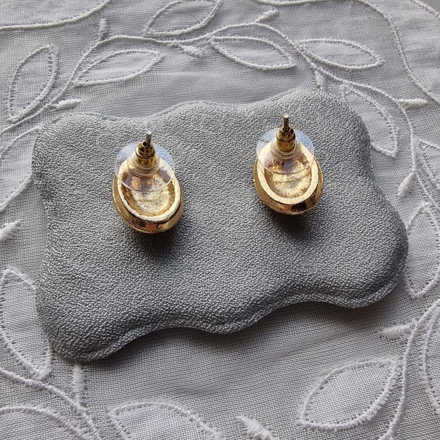 Posts - Faux Turquoise and Crystal Halo Stud Earrings