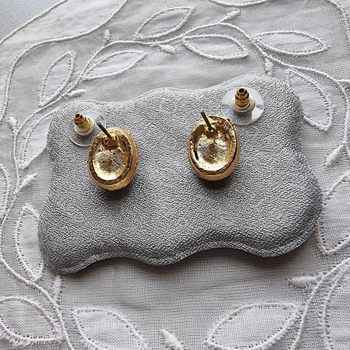 Posts - Faux Turquoise and Crystal Halo Stud Earrings