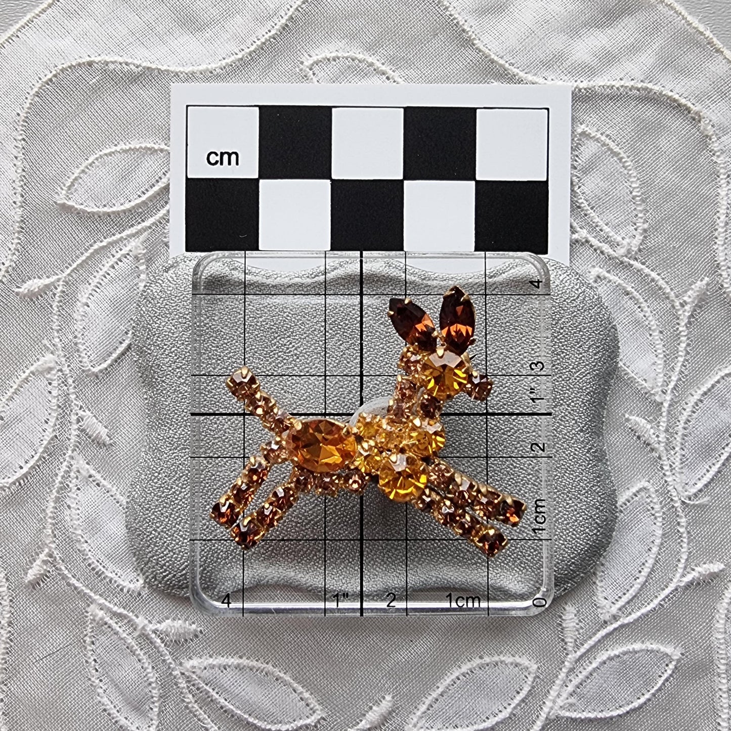 Brooch - Orange and Brown Crystals Donkey Horse Brooch