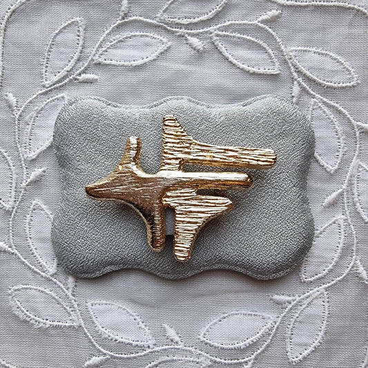 Brooch - Gold Abstract Contrast Texture Brooch