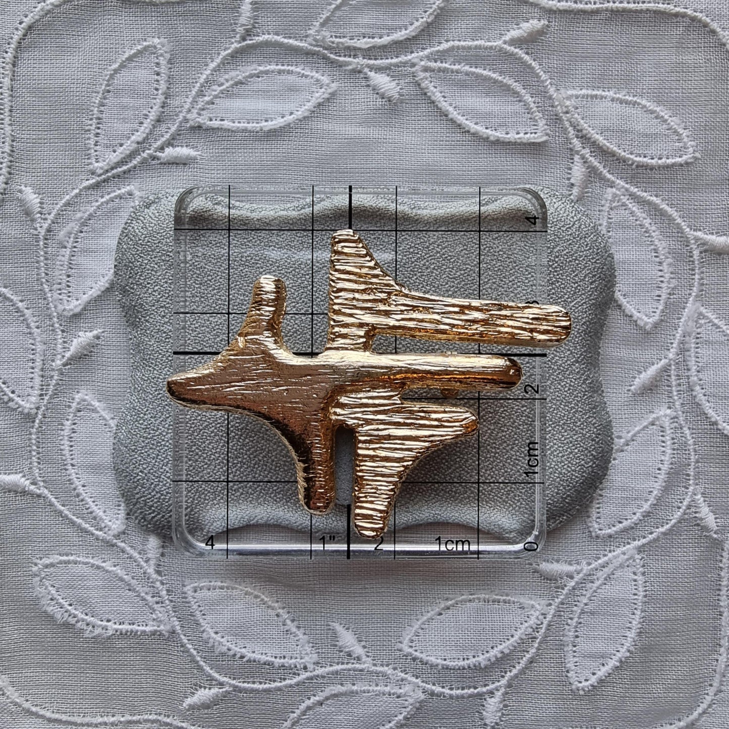 Brooch - Gold Abstract Contrast Texture Brooch