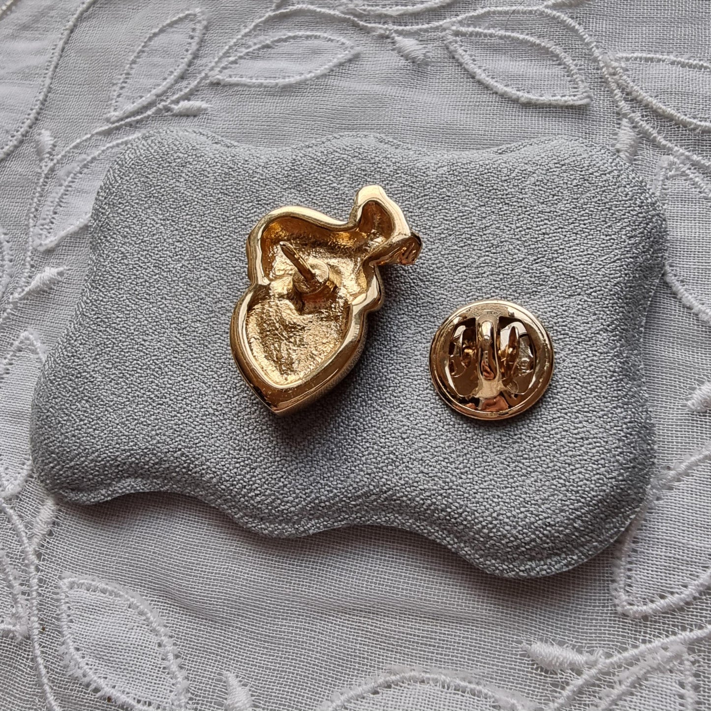 Pin - Gold Koala on Blue Heart Pin Brooch
