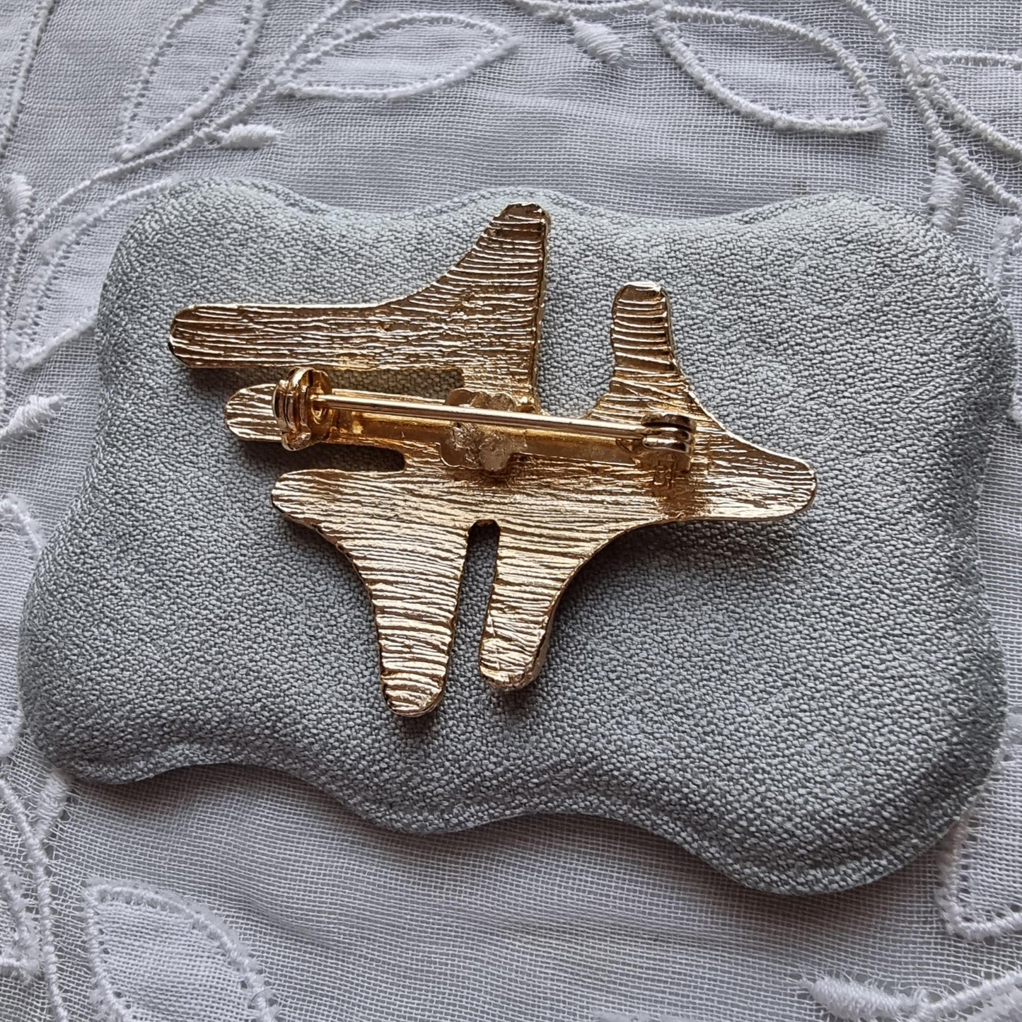 Brooch - Gold Abstract Contrast Texture Brooch