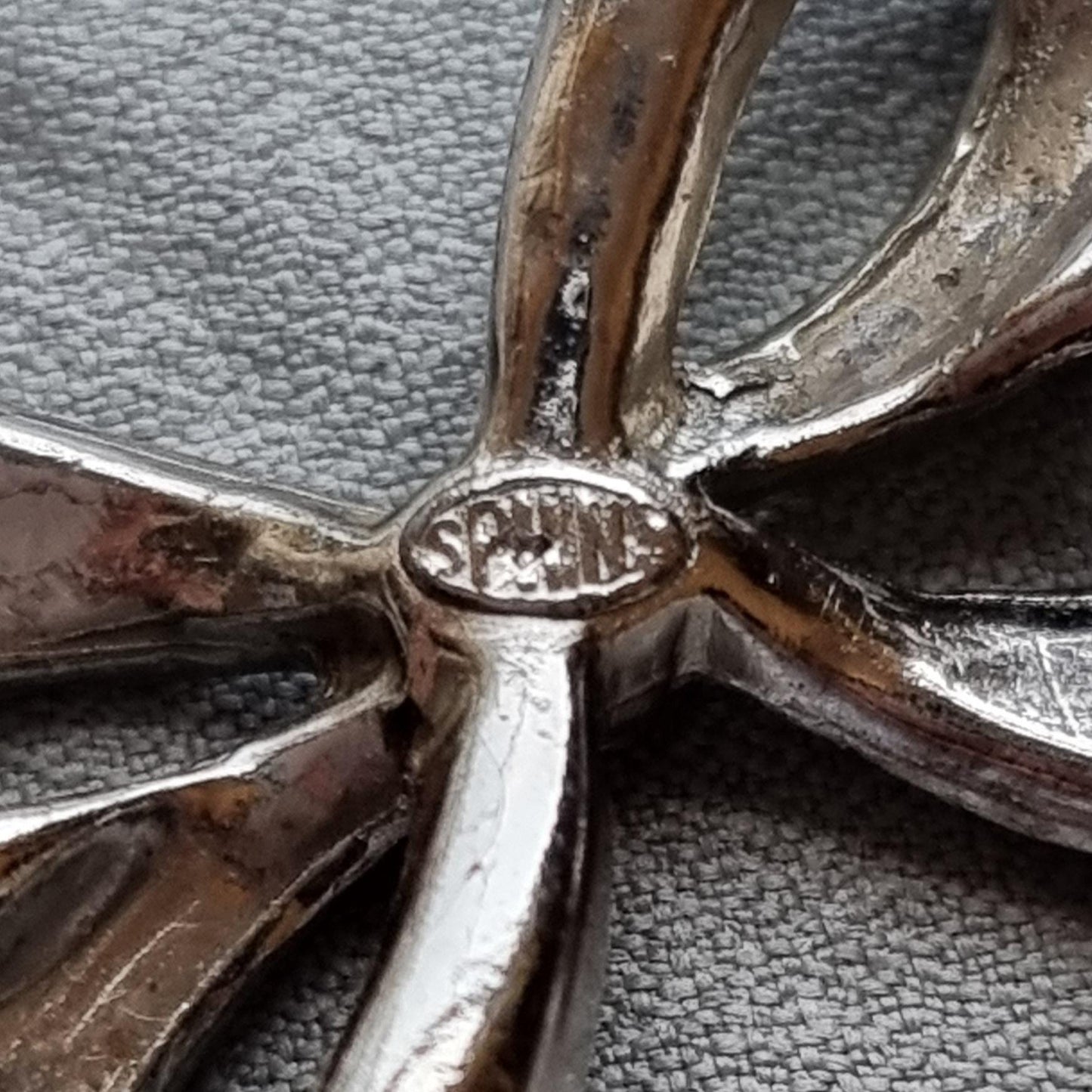 Brooch - Sphinx Blue Aurora Borealis Bow Brooch