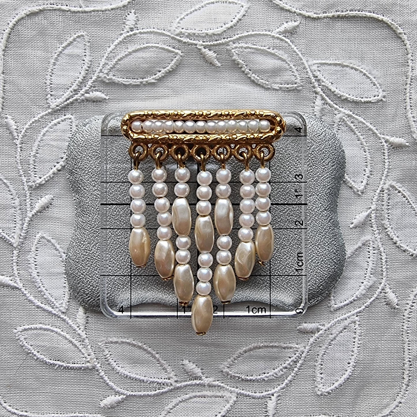 Brooch - Napier Cascading Pearl Drops Brooch