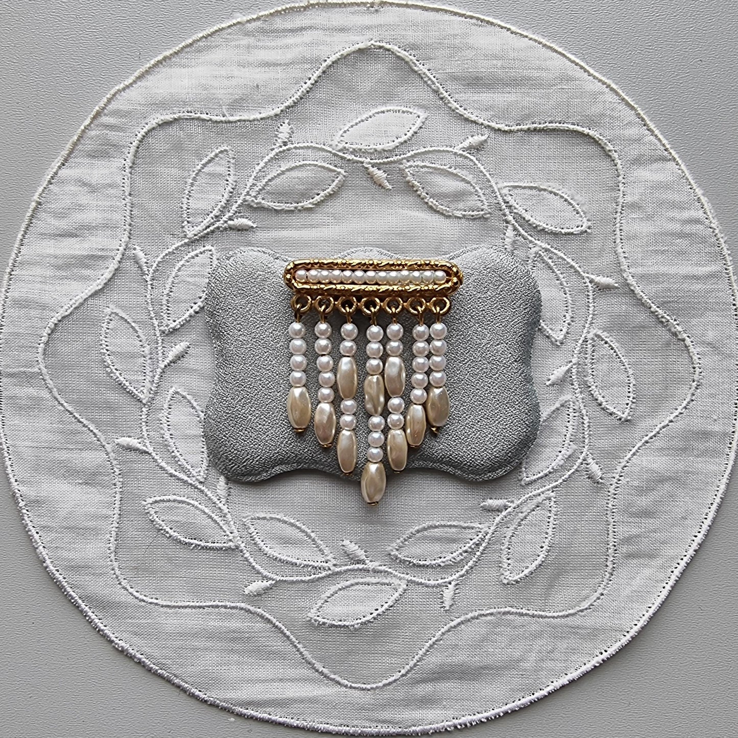 Brooch - Napier Cascading Pearl Drops Brooch