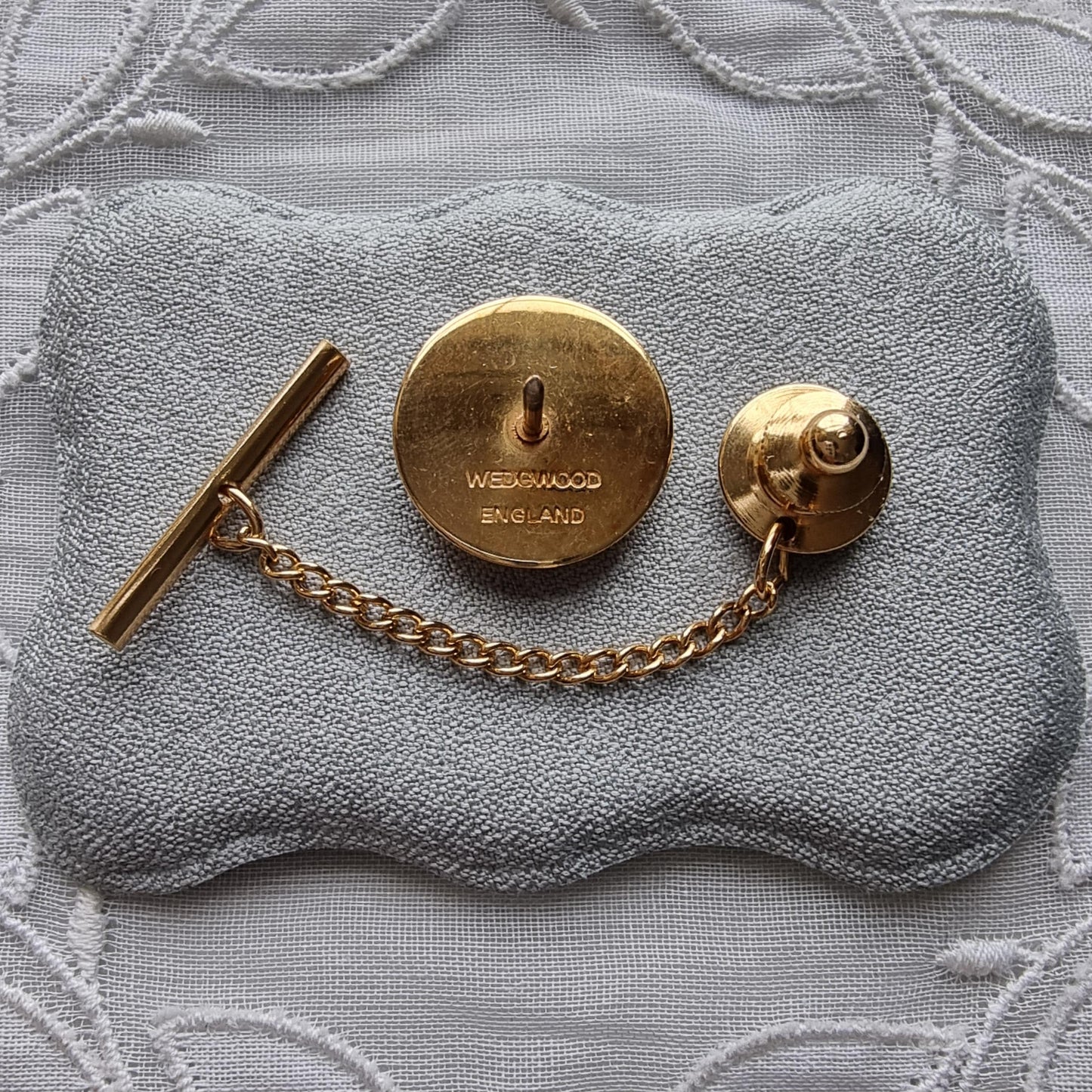 Tie Pin - Wedgwood Black Jasperware Sailing Ship Tie Pin