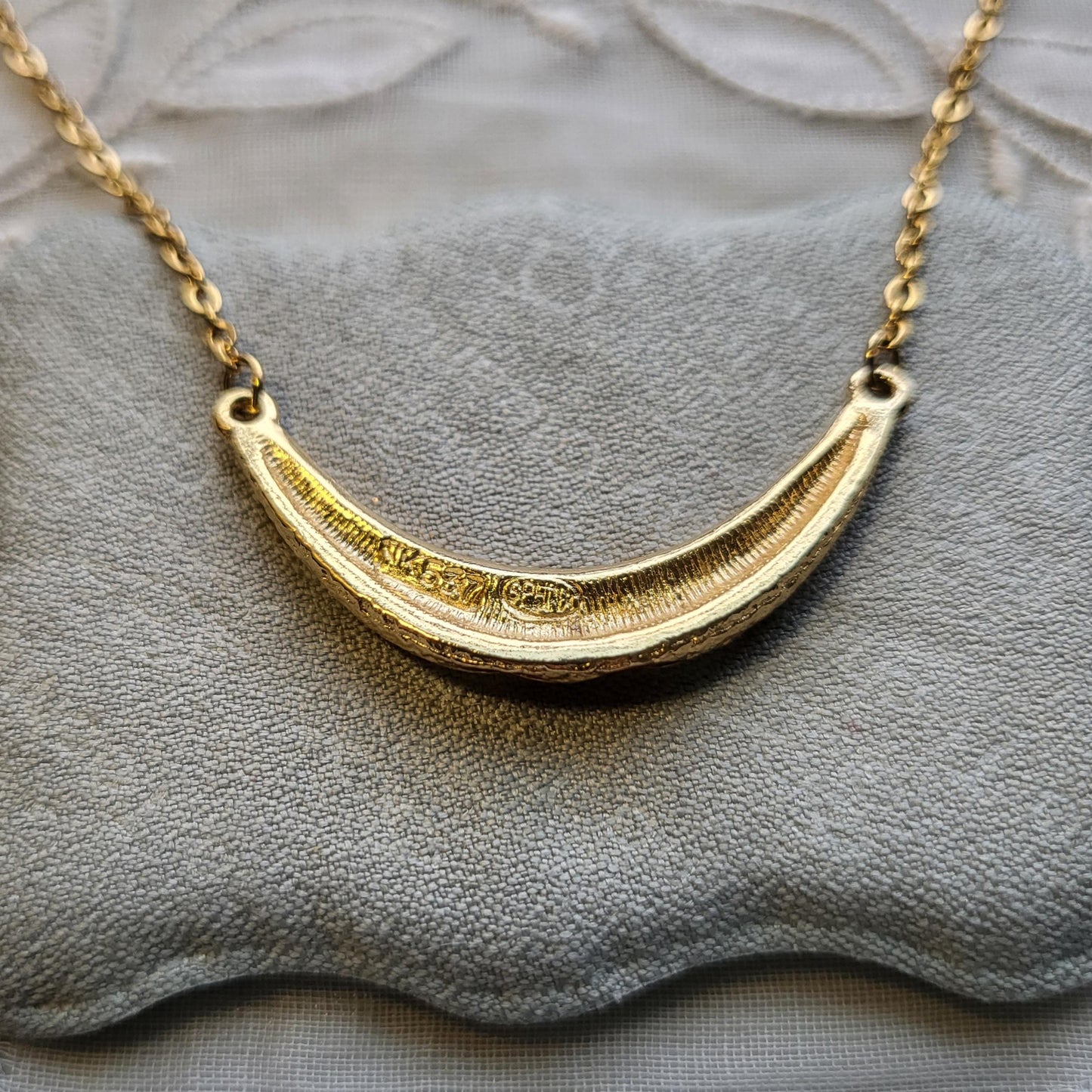 Necklace - Sphinx Red and White Enamel Necklace