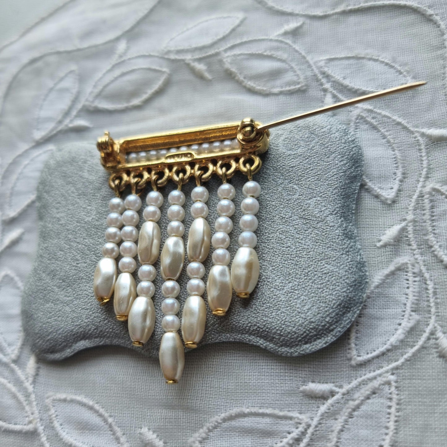 Brooch - Napier Cascading Pearl Drops Brooch