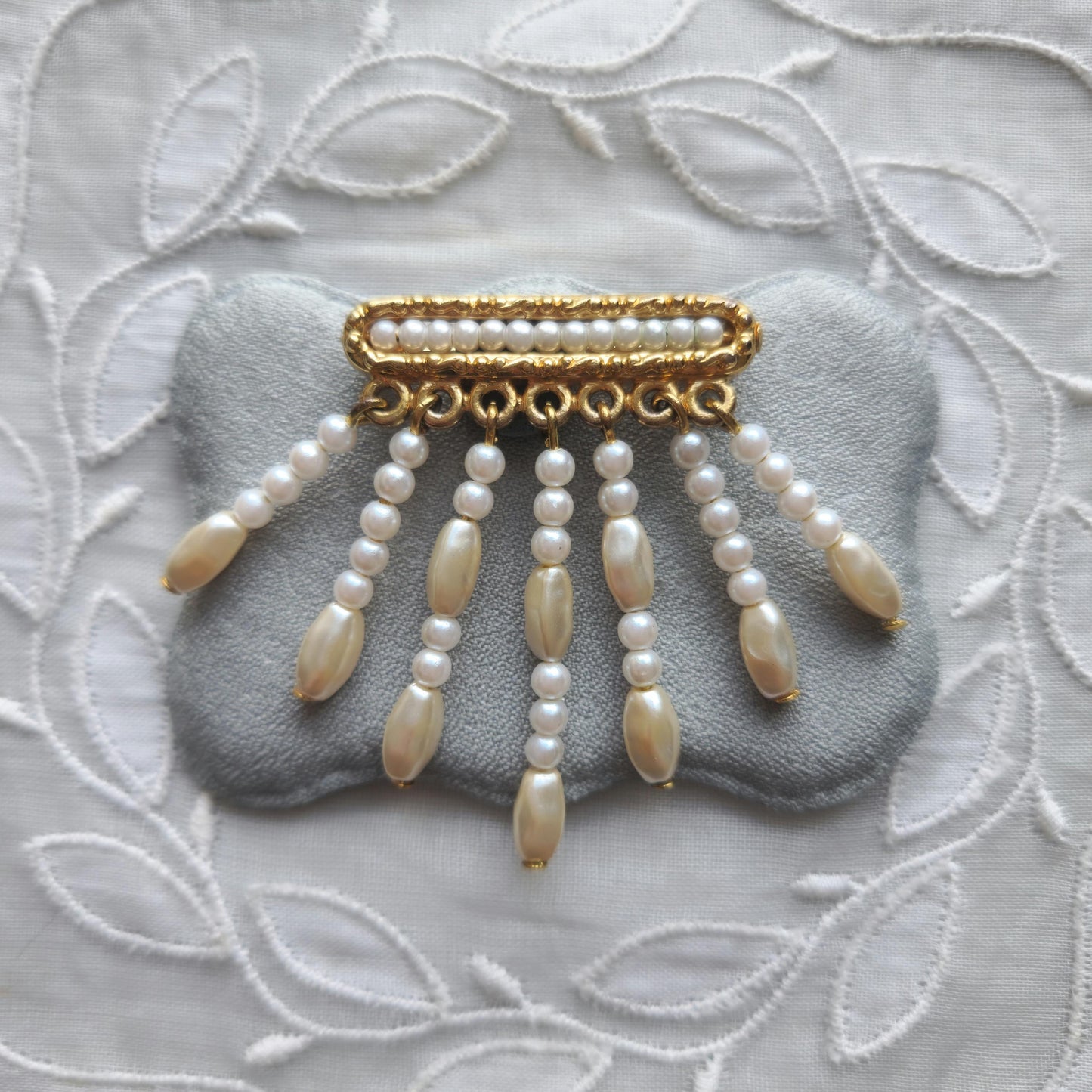 Brooch - Napier Cascading Pearl Drops Brooch