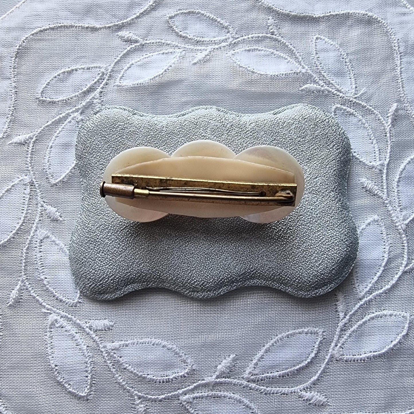 Brooch - Mother of Pearl and Pearl Beads Brooch