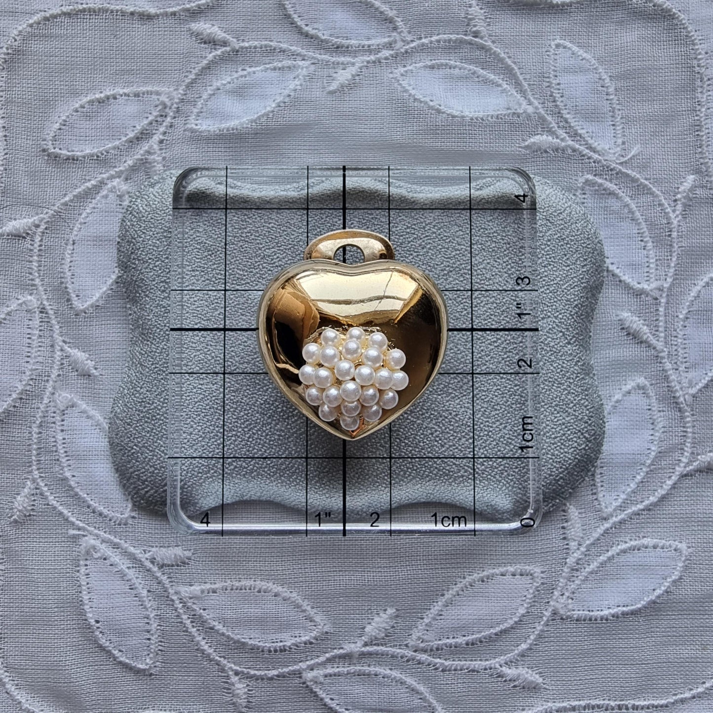 Clip on - Seed Pearl Cluster Heart Clip on Earrings