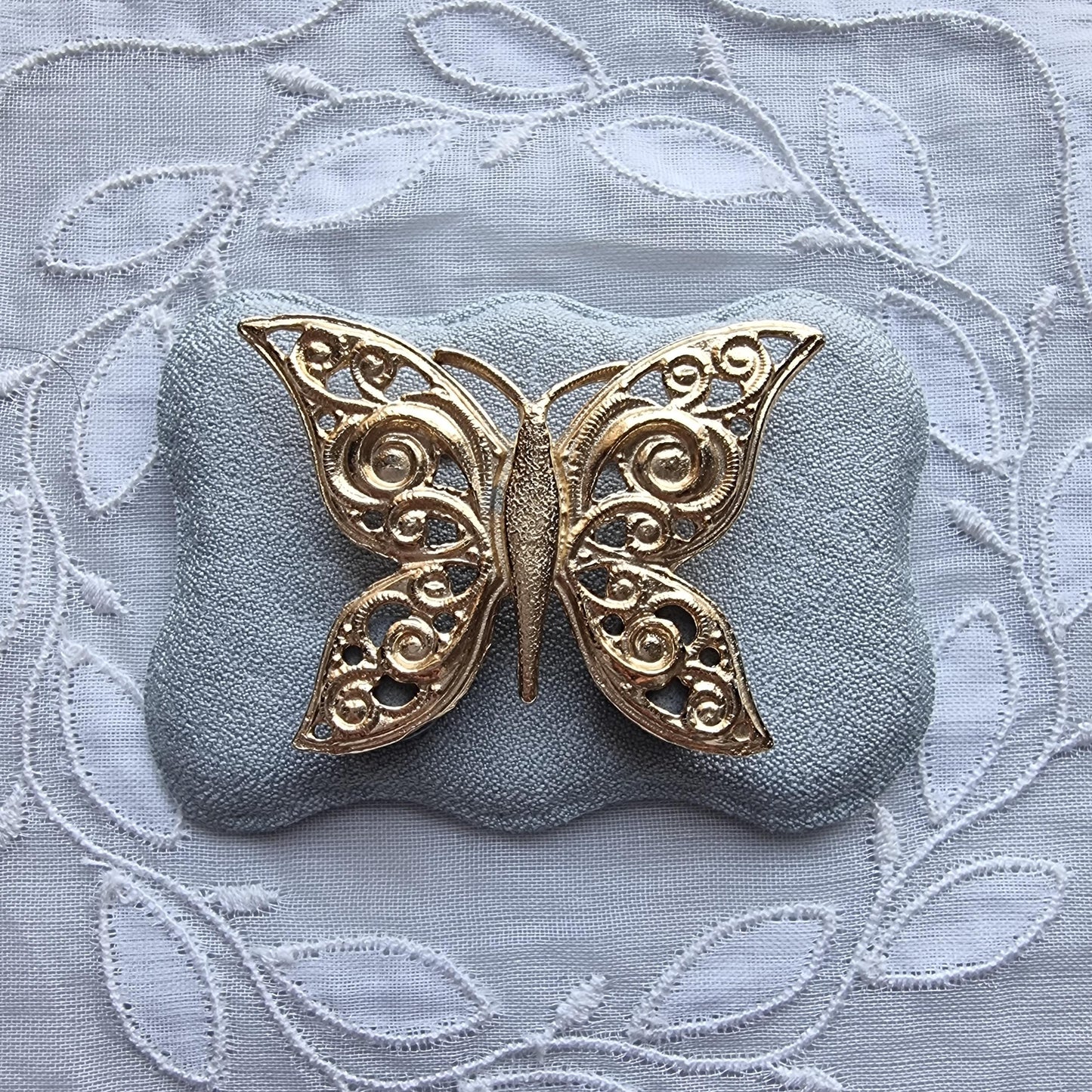 Brooch - Gold Ornate Butterfly Brooch
