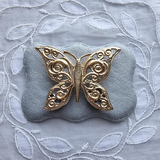 Brooch - Gold Ornate Butterfly Brooch