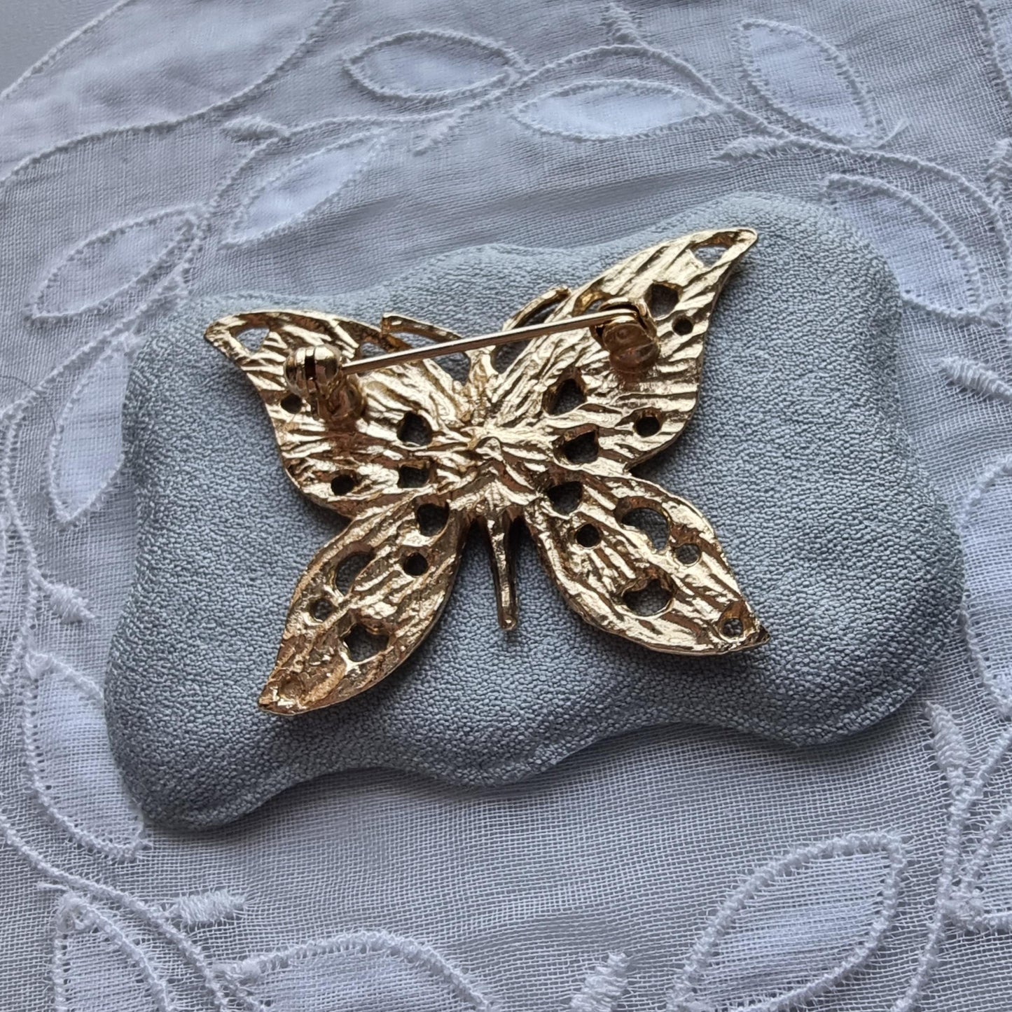 Brooch - Gold Ornate Butterfly Brooch