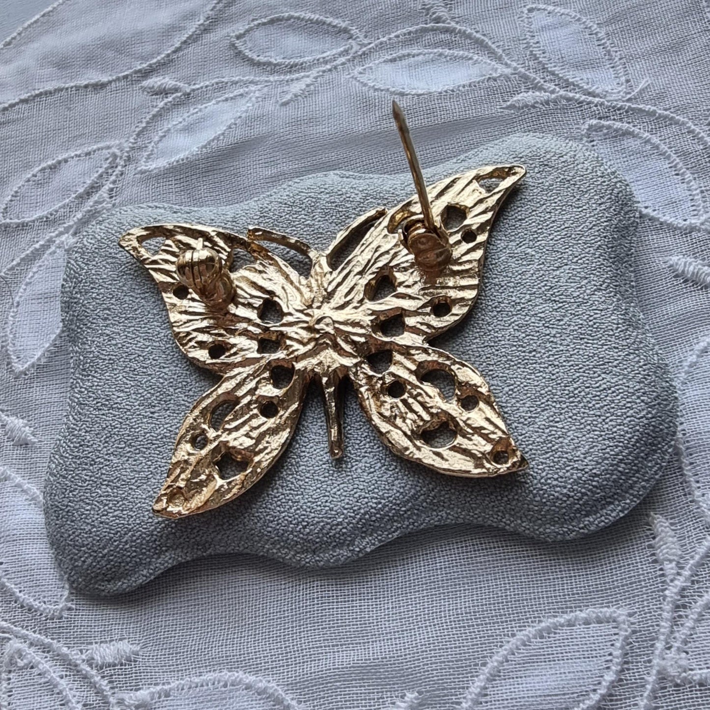 Brooch - Gold Ornate Butterfly Brooch