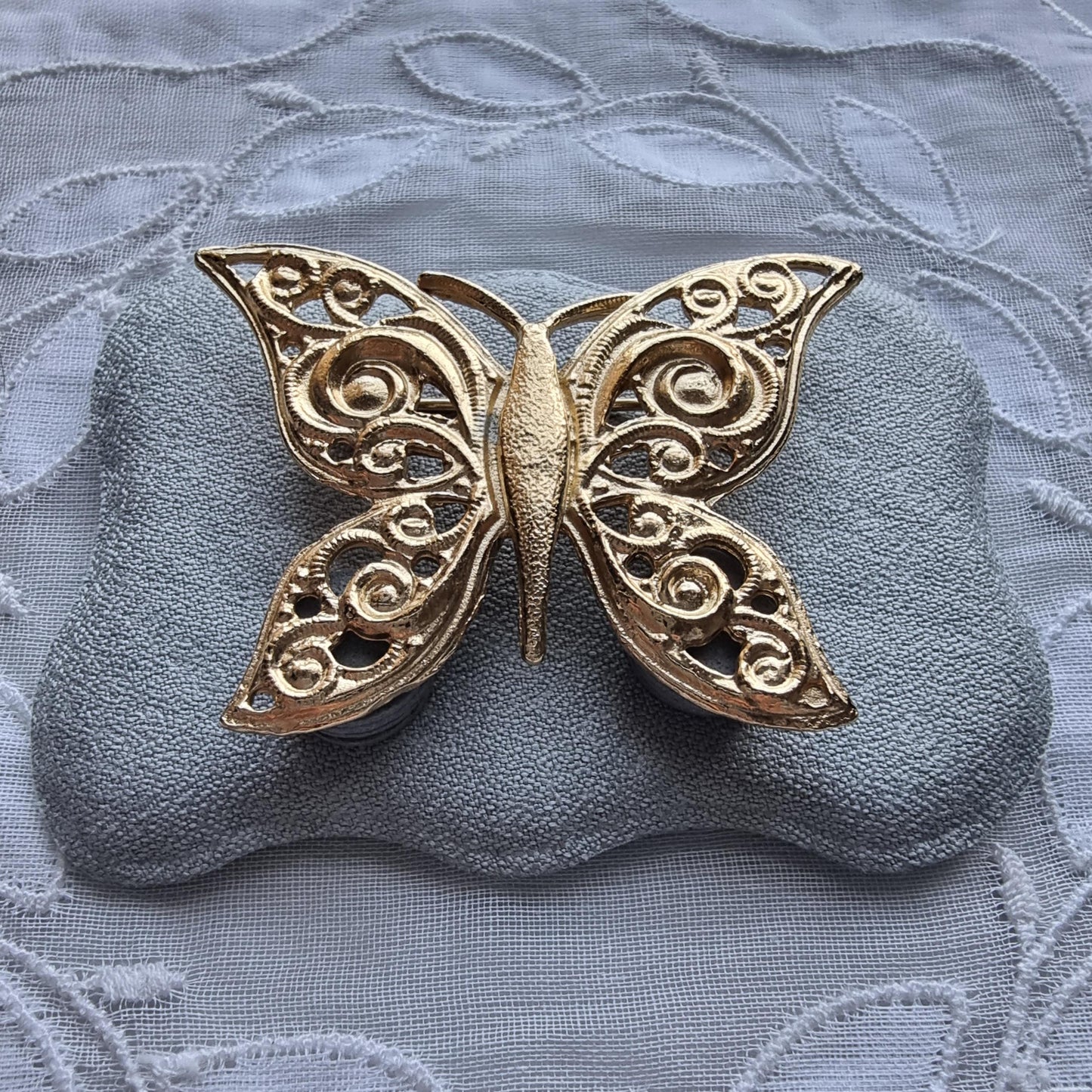 Brooch - Gold Ornate Butterfly Brooch