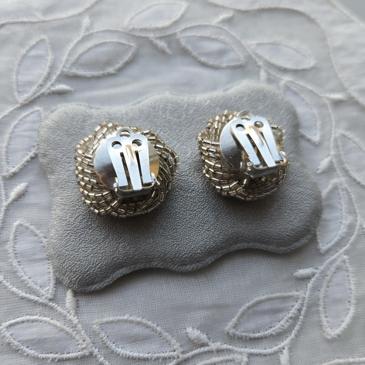 Clip on - Clear Beads Knot Clip On Earrings