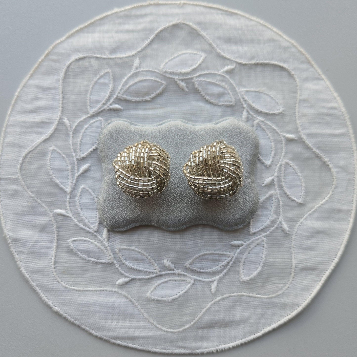 Clip on - Clear Beads Knot Clip On Earrings