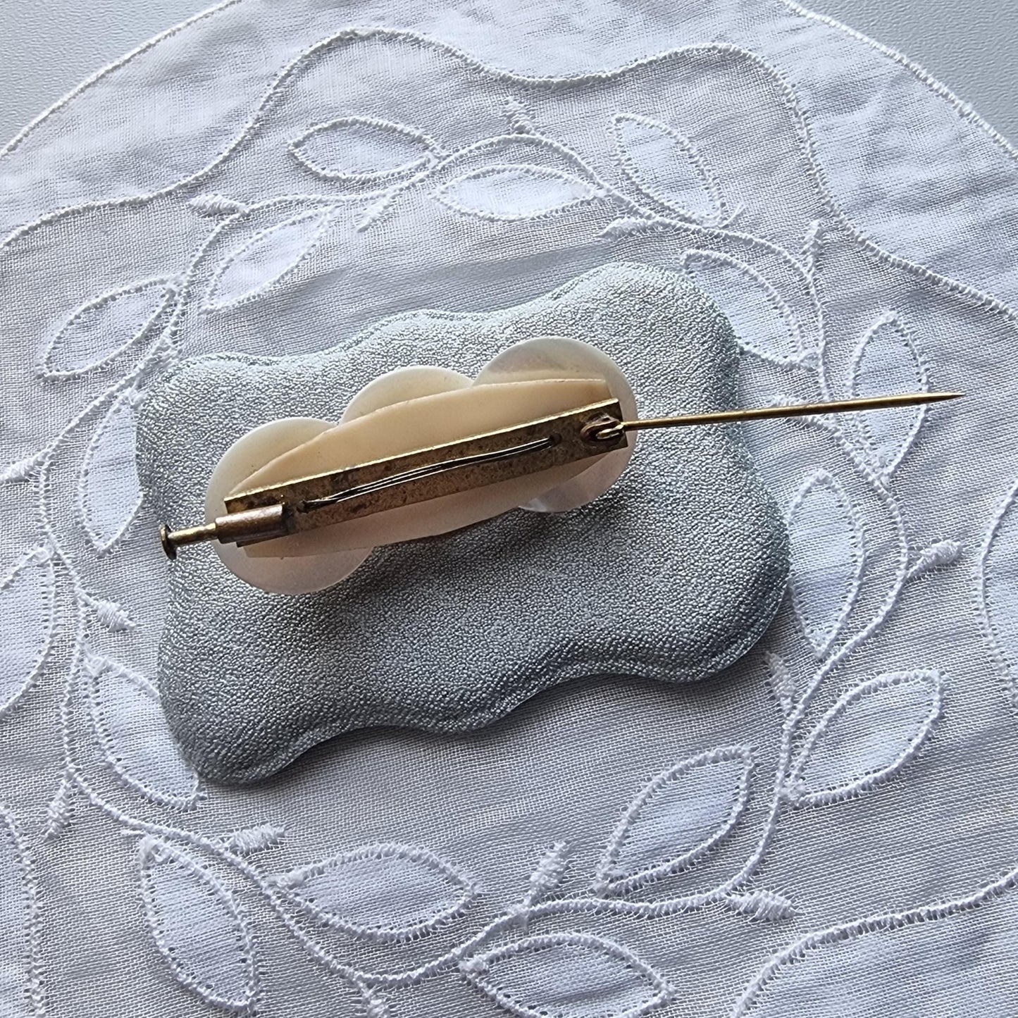 Brooch - Mother of Pearl and Pearl Beads Brooch