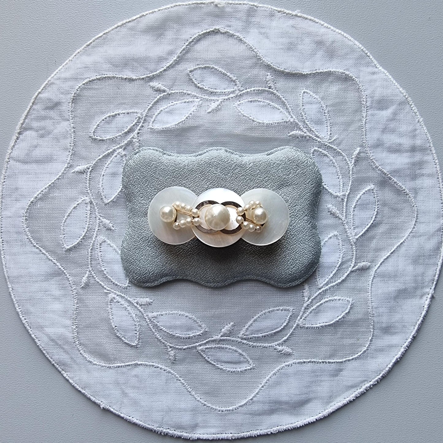 Brooch - Mother of Pearl and Pearl Beads Brooch