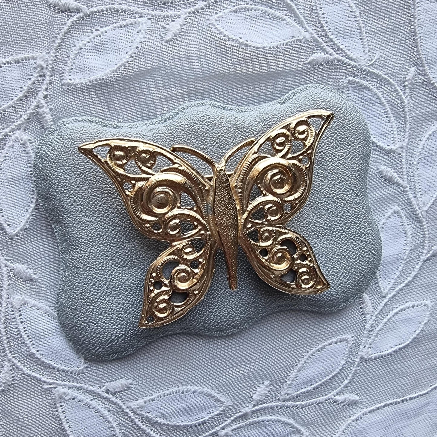 Brooch - Gold Ornate Butterfly Brooch