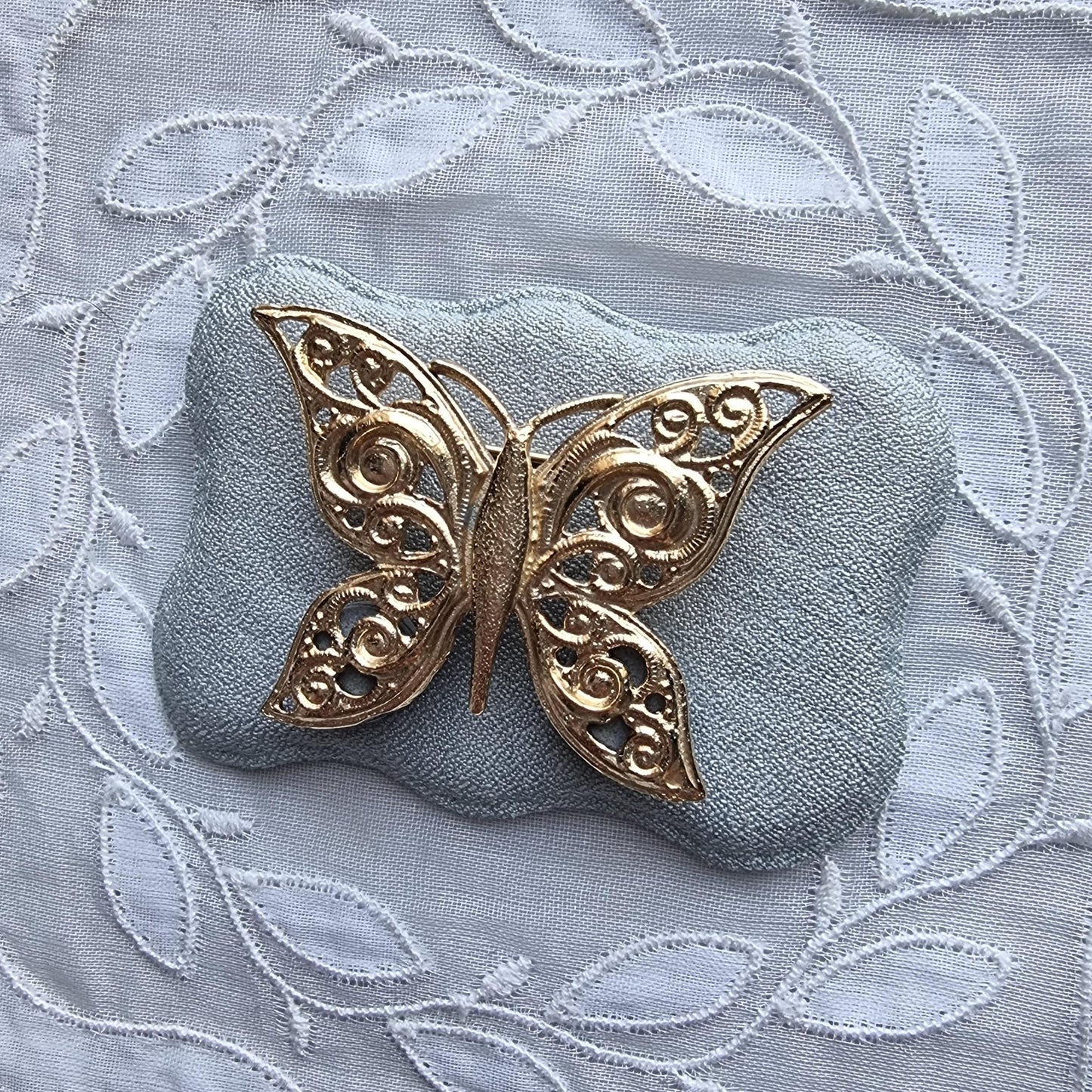Brooch - Gold Ornate Butterfly Brooch