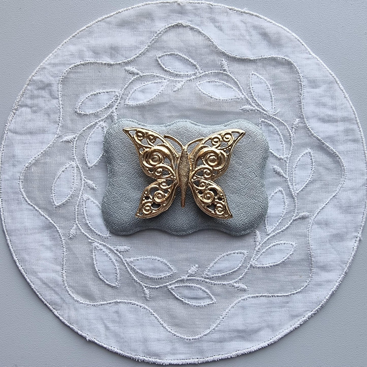 Brooch - Gold Ornate Butterfly Brooch