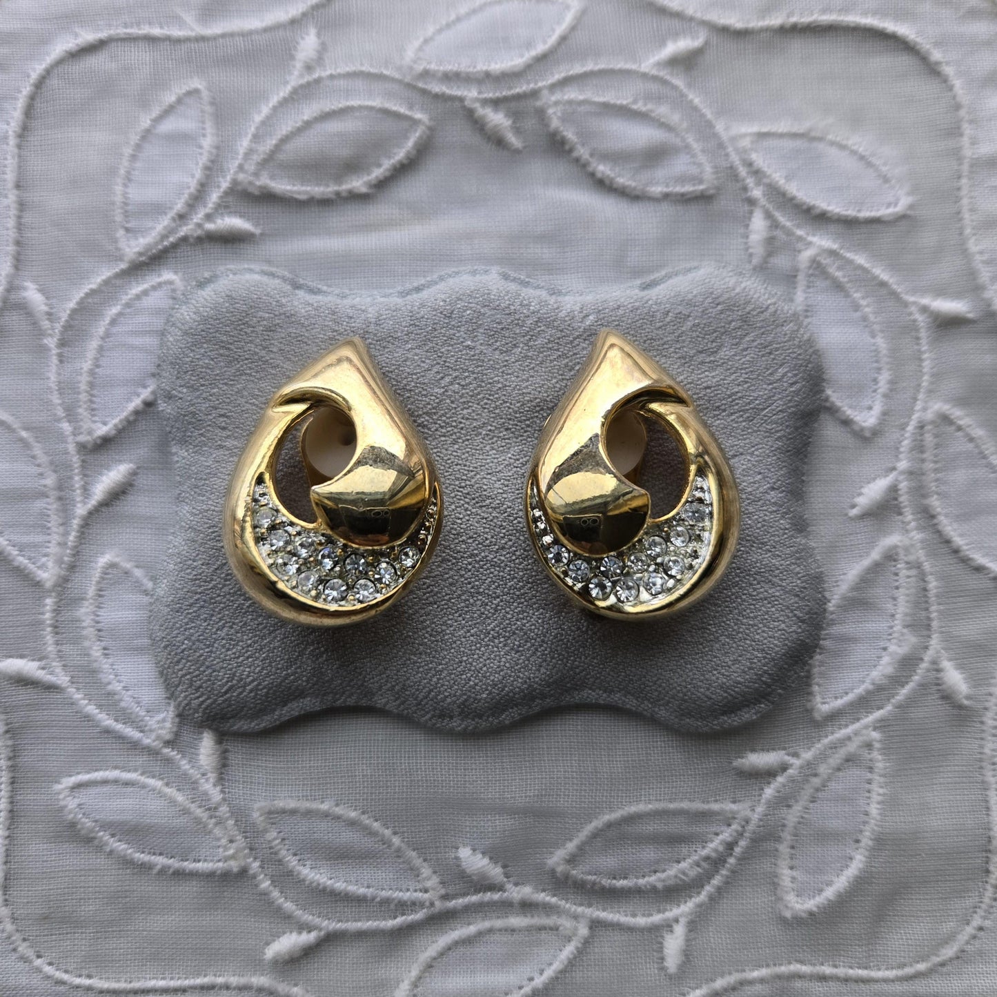 Clip on - Piscitelli Gold and Crystals Clip On Earrings