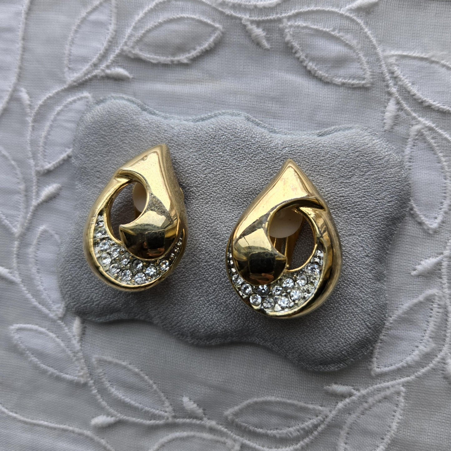Clip on - Piscitelli Gold and Crystals Clip On Earrings