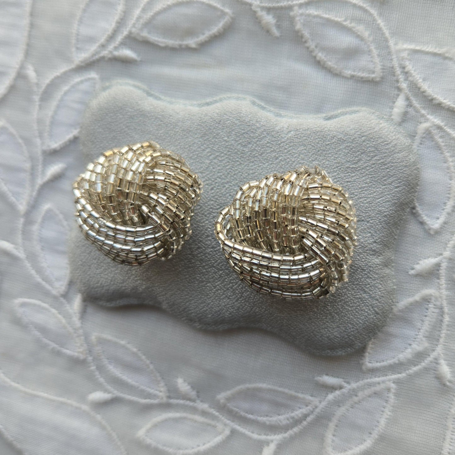 Clip on - Clear Beads Knot Clip On Earrings