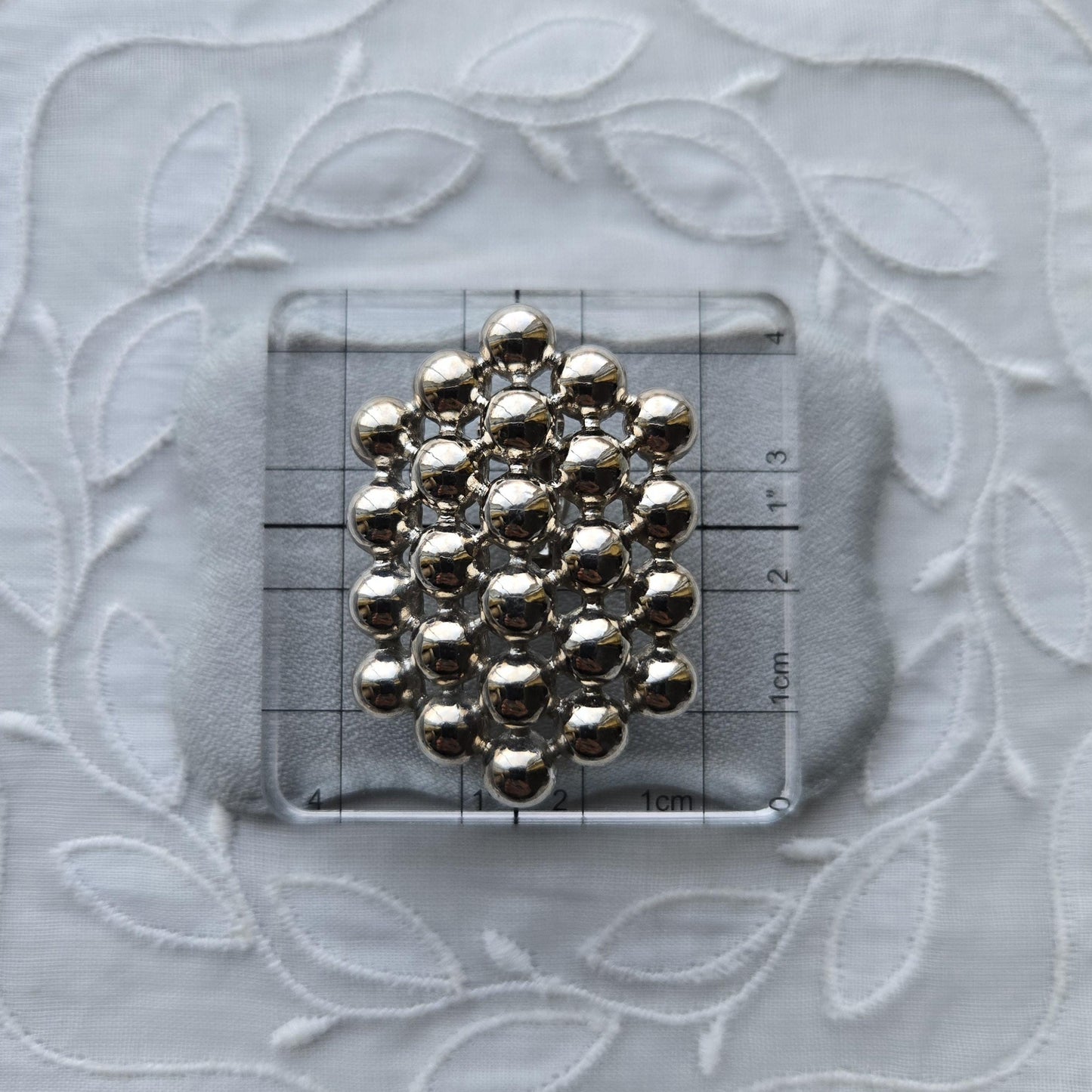 Clip on - Silver Tone Beads Beehive Clip On Earrings