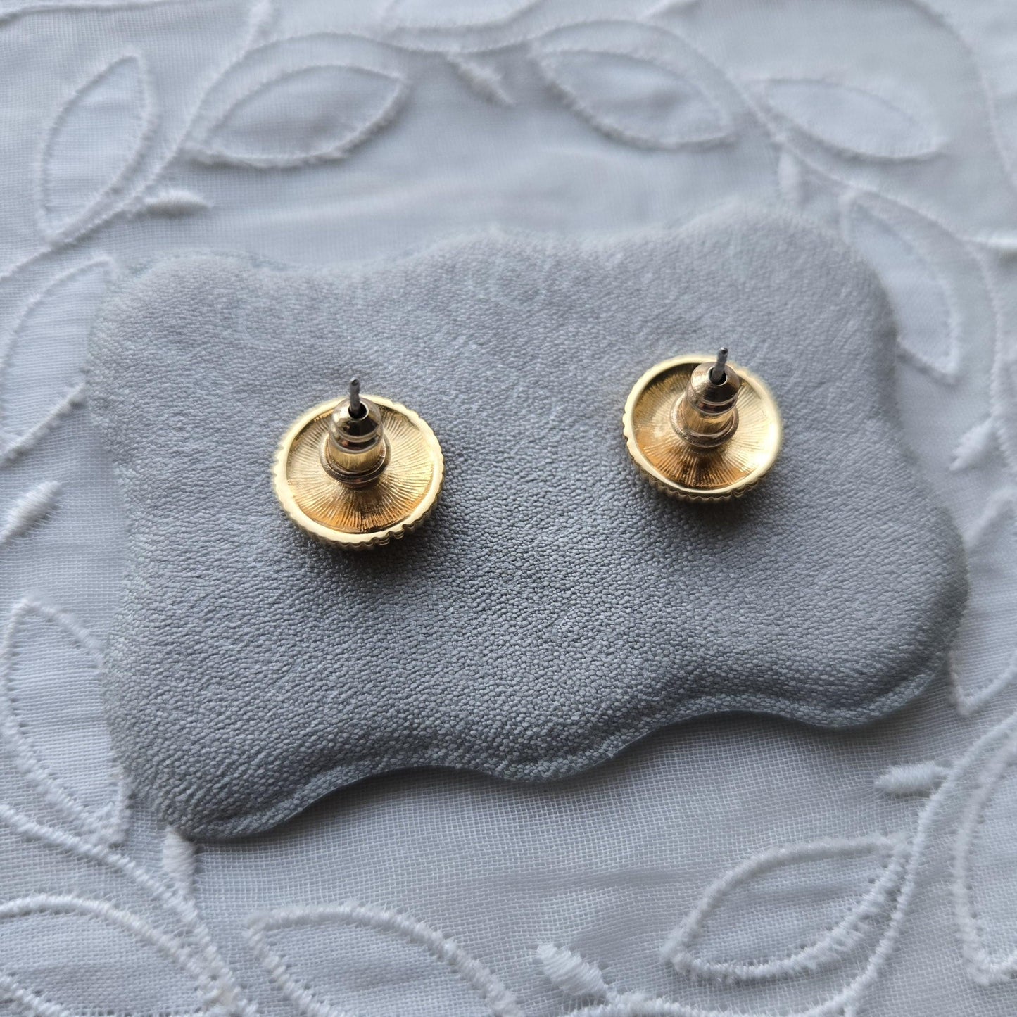 Posts - Small Pearl and Crystals Dome Stud Earrings