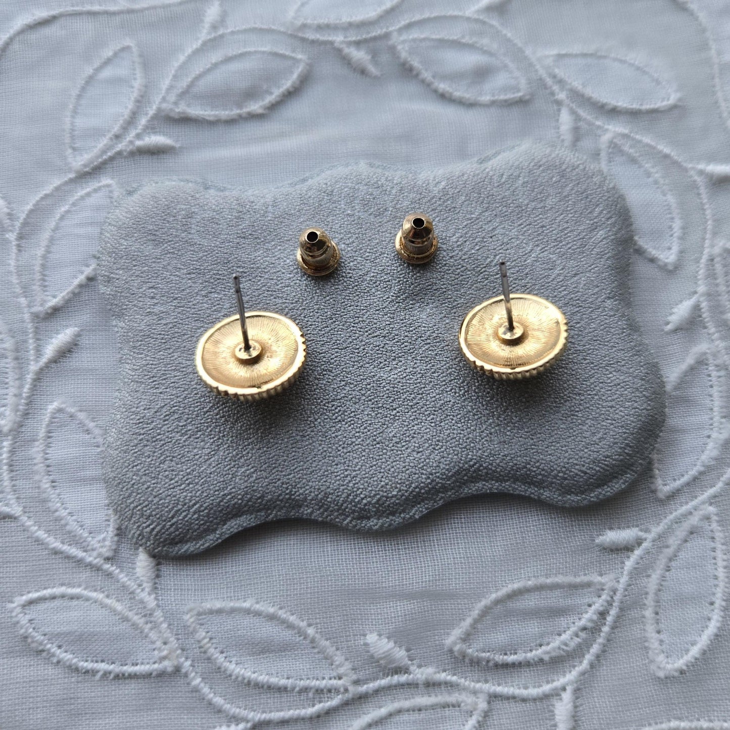 Posts - Small Pearl and Crystals Dome Stud Earrings