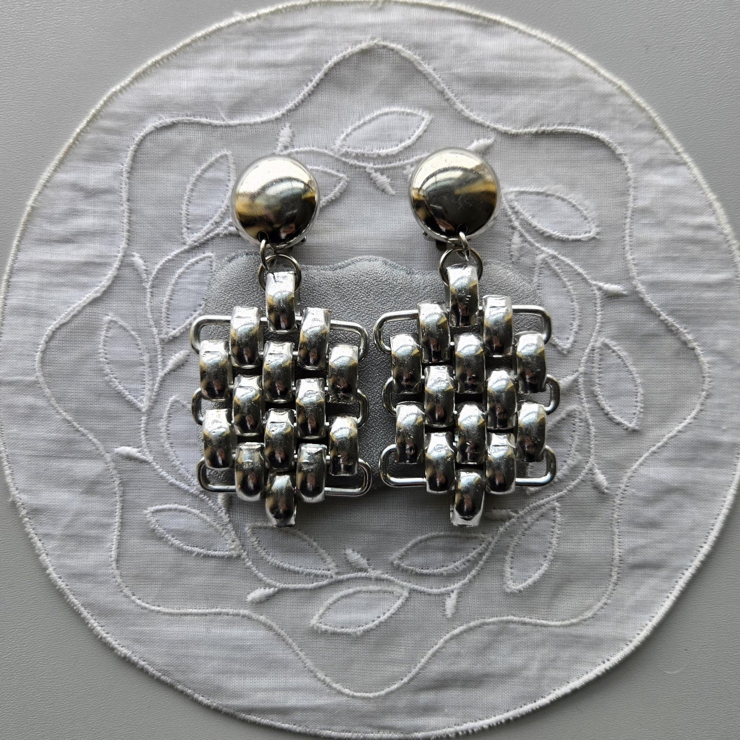 Clip on - Silver Tone Chain Drop Clip On Earrings