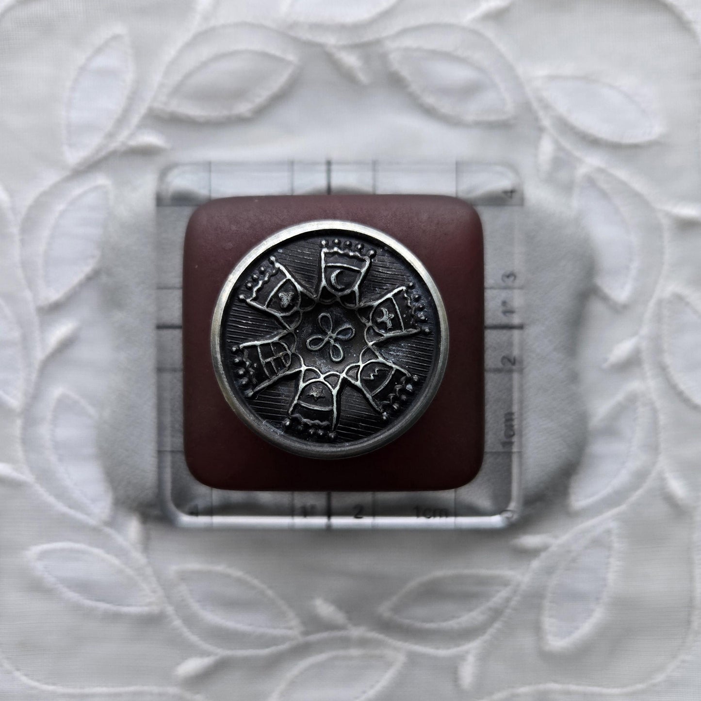 Clip on - Red Brown Square Acrylic Clip on Earrings