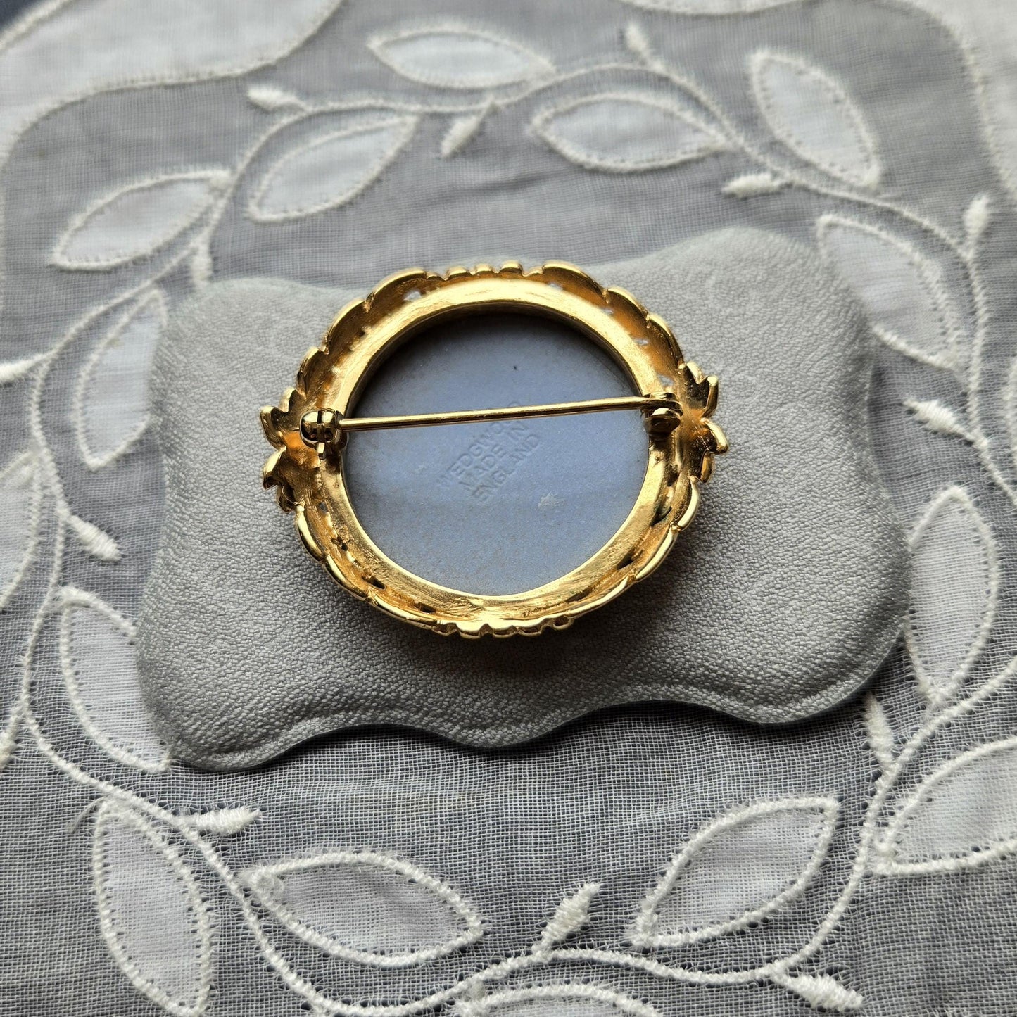 Brooch - Wedgwood Blue Jasperware Cherub Cameo Brooch