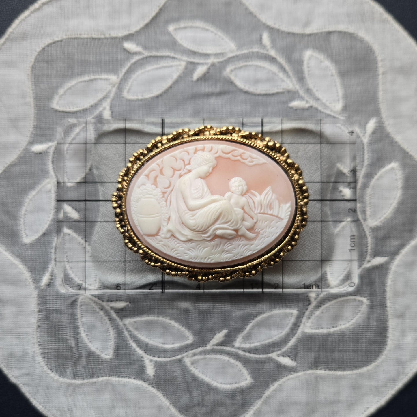Brooch - Pink Scenic Cameo Brooch