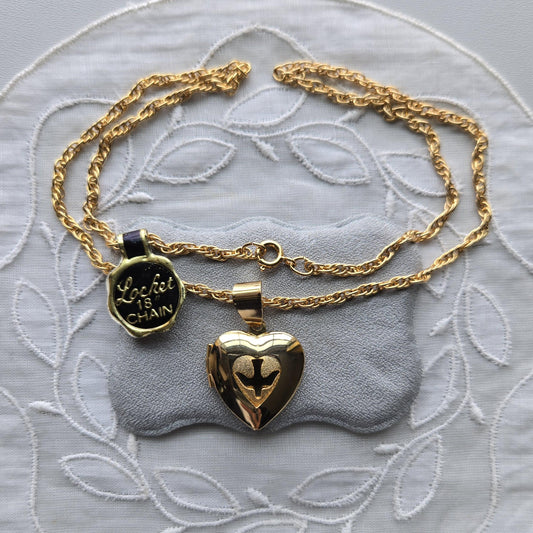 Necklace - Gold Heart Locket Pendant Necklace