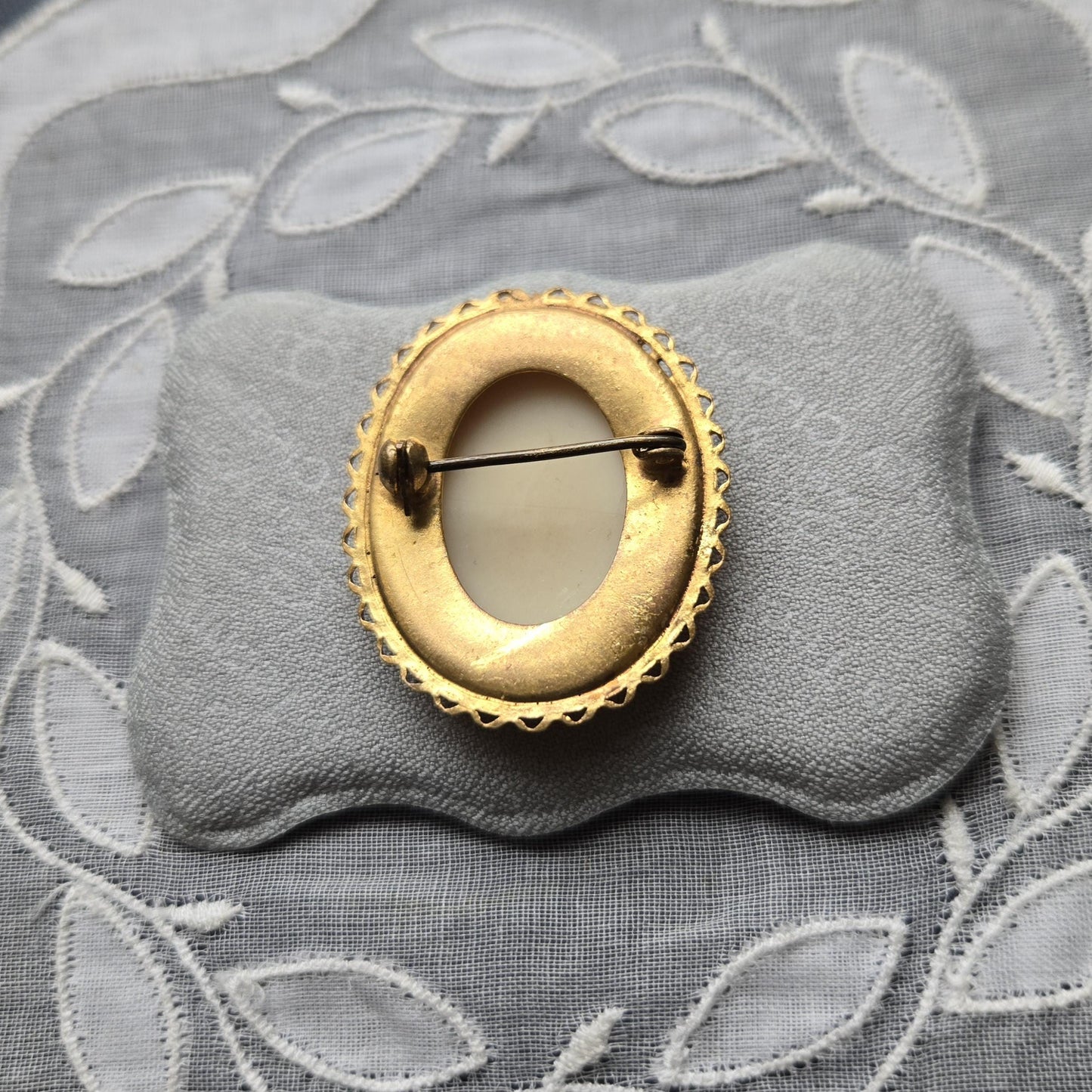 Brooch - Red Orange Cameo Brooch