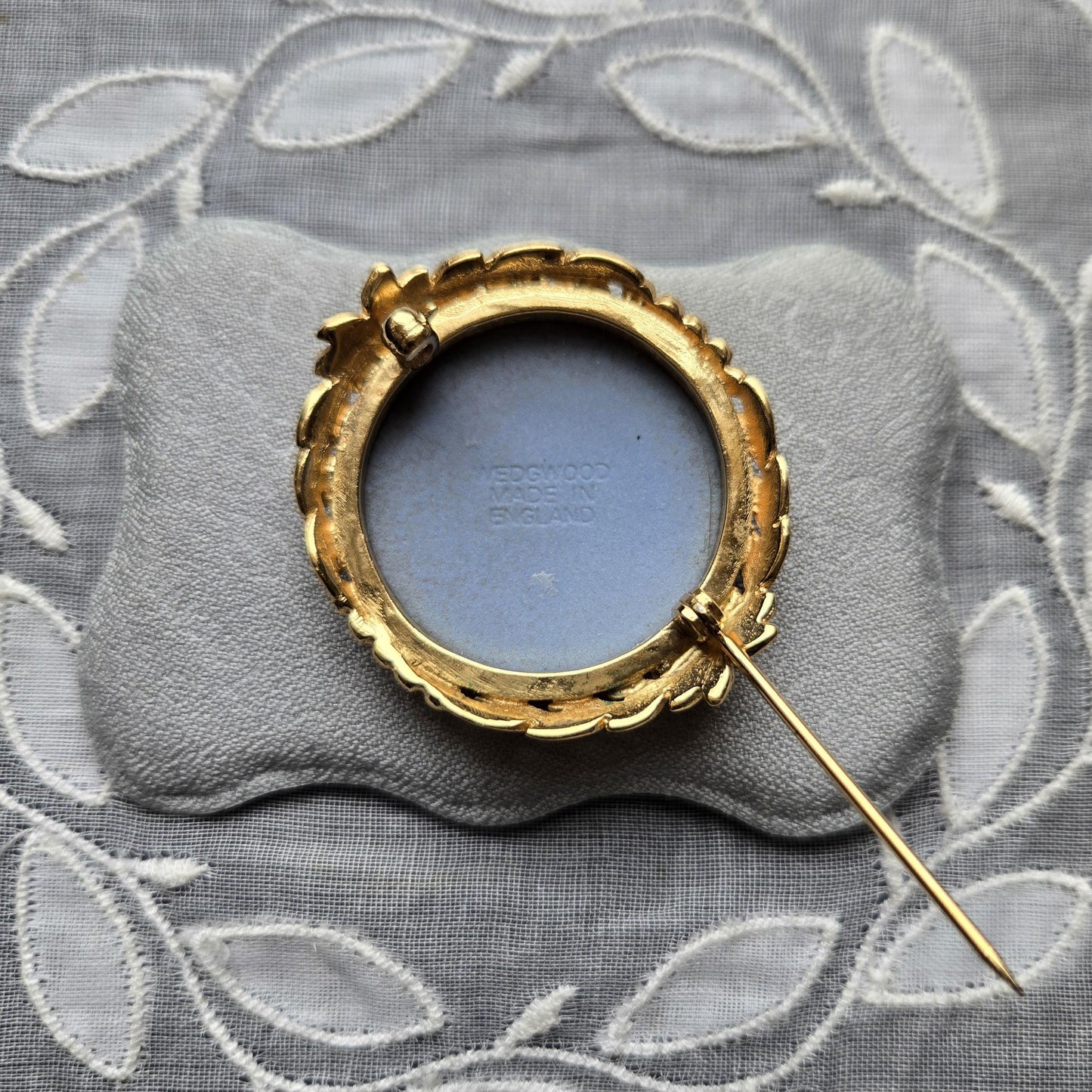 Brooch - Wedgwood Blue Jasperware Cherub Cameo Brooch